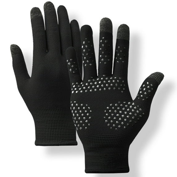 Fuwddey Winter Gloves for Women Fleece lined Touch Screen Elastic Warm Thermal Knit Lining Warm Wool Gloves Outdoor Windproof Snow Gloves for Running Cycling