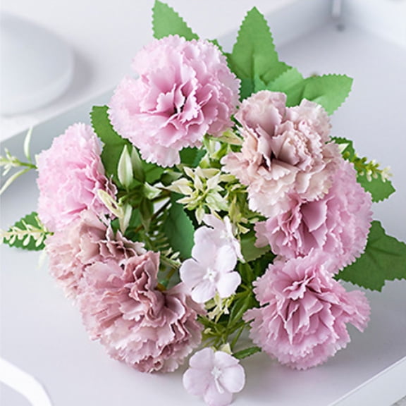 Fuxin Artificial Carnations Silk Flowers Faux Carnation Bouquet for Wedding Party Home Decor Realistic Fake Flowers Centerpiece Arrangement Vase Indoor Outdoor