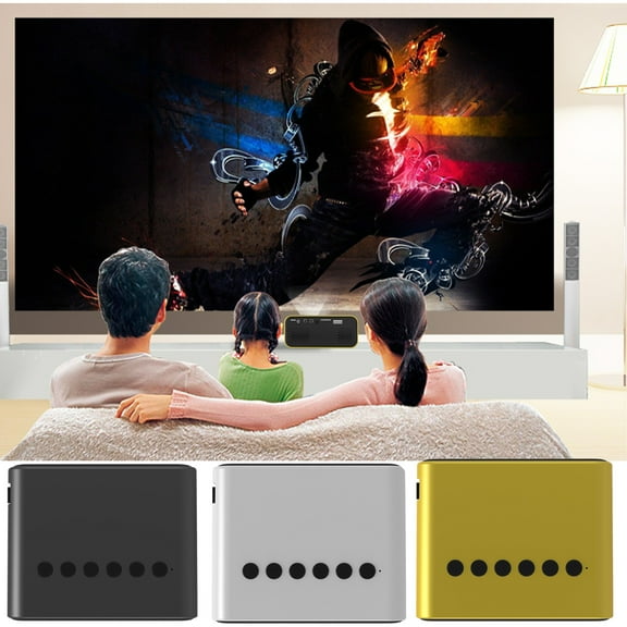Fuxin Projector 24 ANSI HD Video Projector for Movie Night Home Theater, USB AV Audio Input, Portable Mini Projector Compatible with iOS Smartphones USB Flash Drive Speaker