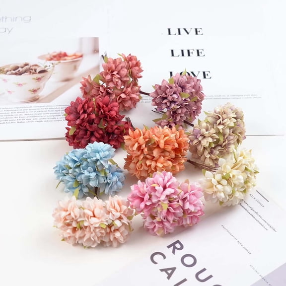 Fuxin Red Hydrangea Artificial Flowers Bulk,Realistic Silk Fake Flowers with Stems,Faux Hydrangea Flowers for Wedding Home Decor Centerpieces Living Room Garden Party Decoration