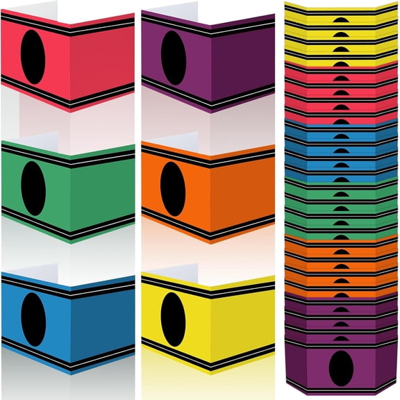 Fuyoooo 24 Pcs Privacy Boards for Student Crayon Theme Solid Classroom Desk Divider Trifold Cardboard Table Privacy Folders Boards for Teacher Student Study Test Reduces Distractions