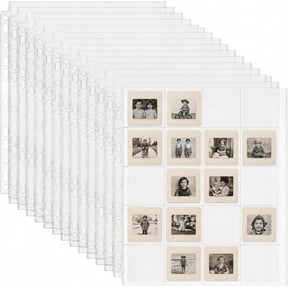 Fuyoooo 50 Pack Protective Photo Slide Pages Holds 20 35mm Slides Top Loading Page Sleeves for 3 Ring Binder 1000 2 x Inch Photos Clear Archival Storage Album Refill Preservers