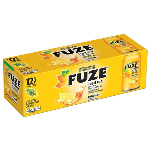 Fuze Iced Tea Half Tea & Half Lemonade 12 oz Cans - Pack of 24