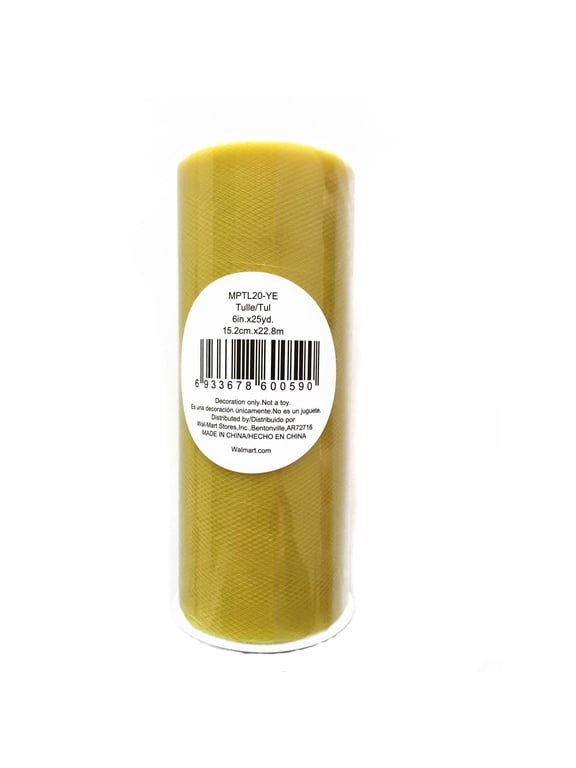 6" x 25 Yds Yellow Matte Tulle, 1 Each