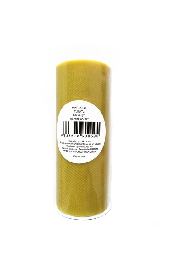 6" x 25 Yds Yellow Matte Tulle, 1 Each