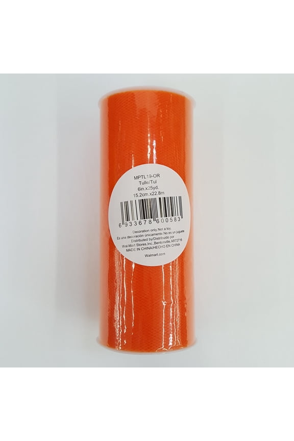 Fuzhou 6" Orange Matte Tulle, 25 Yards, 1 Each