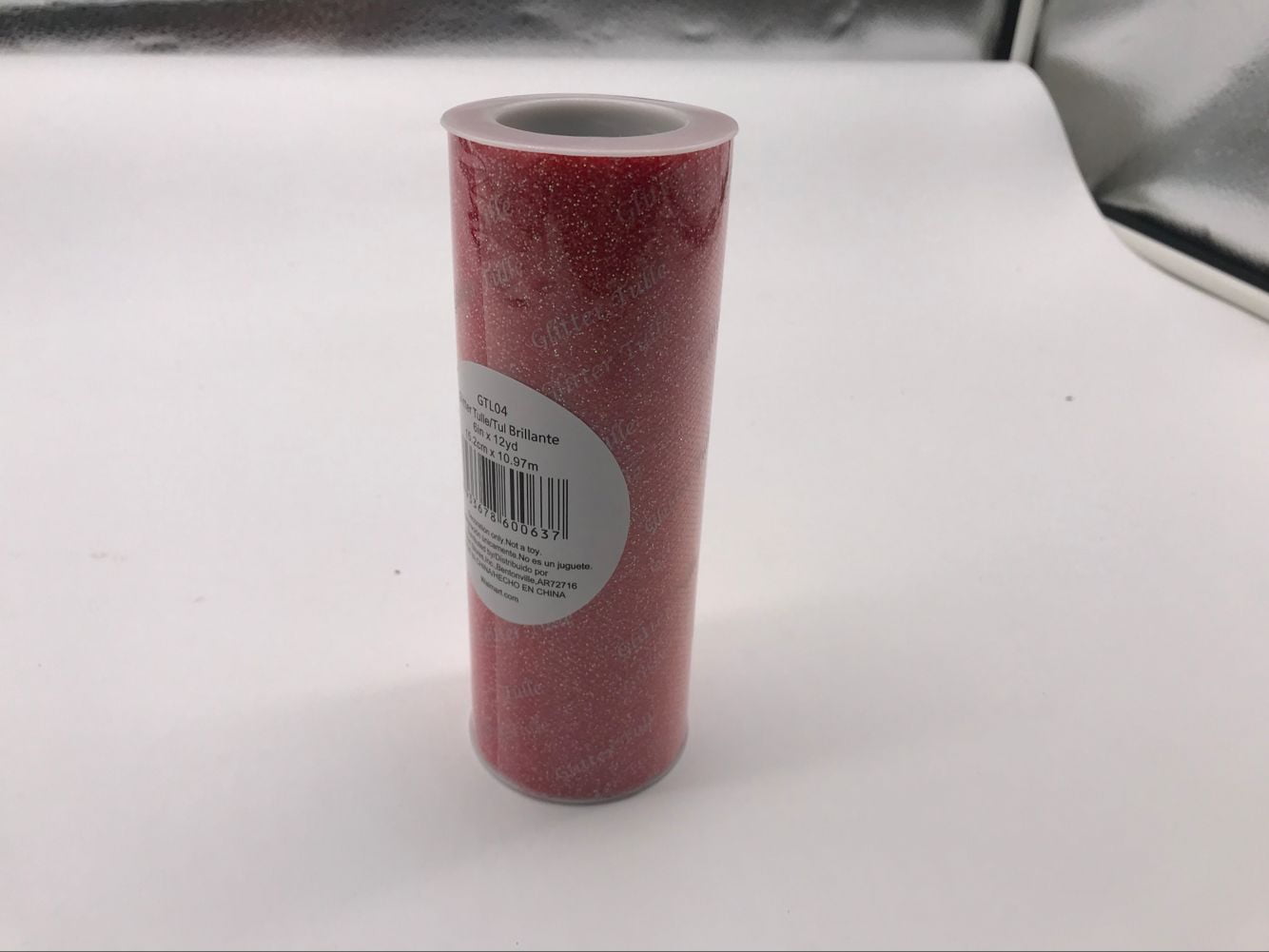 Fuzhou 6"x15 Yd Iridescent Glitter Tulle-Red