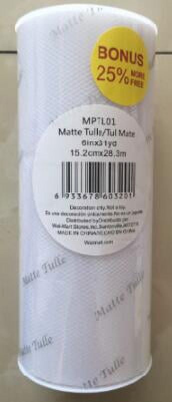 Fuzhou 6"x31 Yd Matte Tulle-White