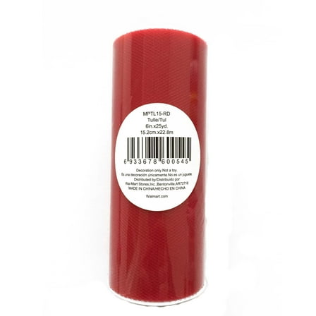 Fuzhou Unbrand 6" Red Matte Tulle, 25 Yards, 100% Polyester by the bolt