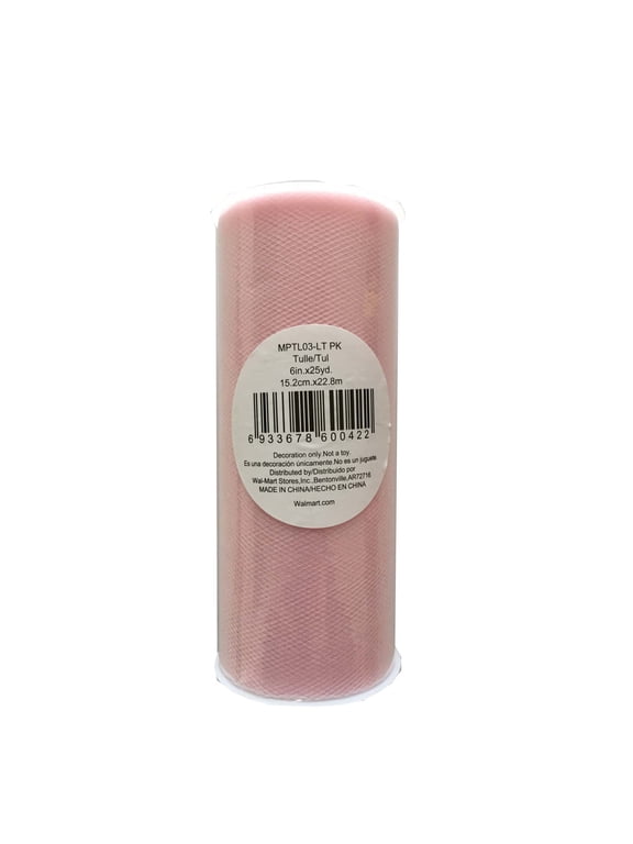 Fuzhou Unbrand 6" x 25 Yds Light Pink Matte Tulle, 1 Each