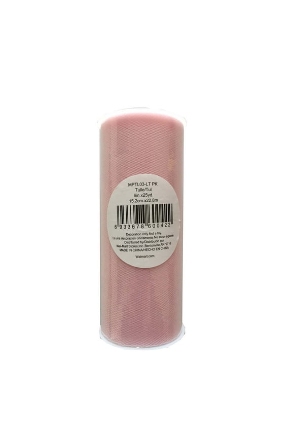 Fuzhou Unbrand 6" x 25 Yds Light Pink Matte Tulle, 1 Each
