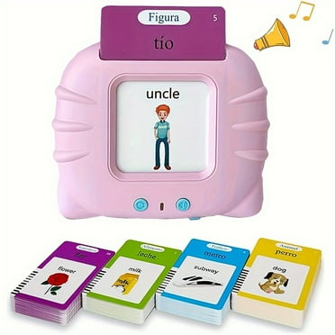 Fuzilin Spanish Talking Flash Cards, Bilingual English & Spanish, with Learning Toy, 224 Count