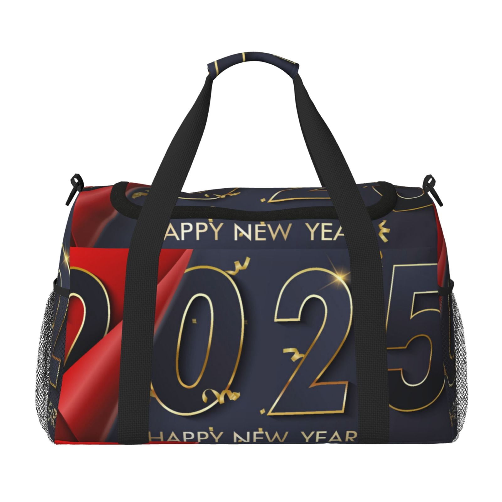 Fuzoiu 2025 New Year 2 Print Travel Duffle Bag,Carry On Tote Bags,Duffel Bag,Sport Gym Bag, Hospital Bag for Labor and Delivery, Overnight Bag,Luggage Bag