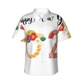 thumbnail image 1 of Fuzoiu 2025 New Year'S Print Hawaiian Shirt for Men, Summer Beach Casual Short Sleeve Button Down Shirts, Men’s Beach Summer Shirts with Pocket,X-Large, 1 of 7