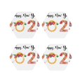 thumbnail image 1 of Fuzoiu 2025 New Year'S Print Leather Coasters Set,Drink Coasters Set of 4,for Tabletop Protection, Durable PVC Coasters,Home Décor and Housewarming Gift-Hexagon, 1 of 6