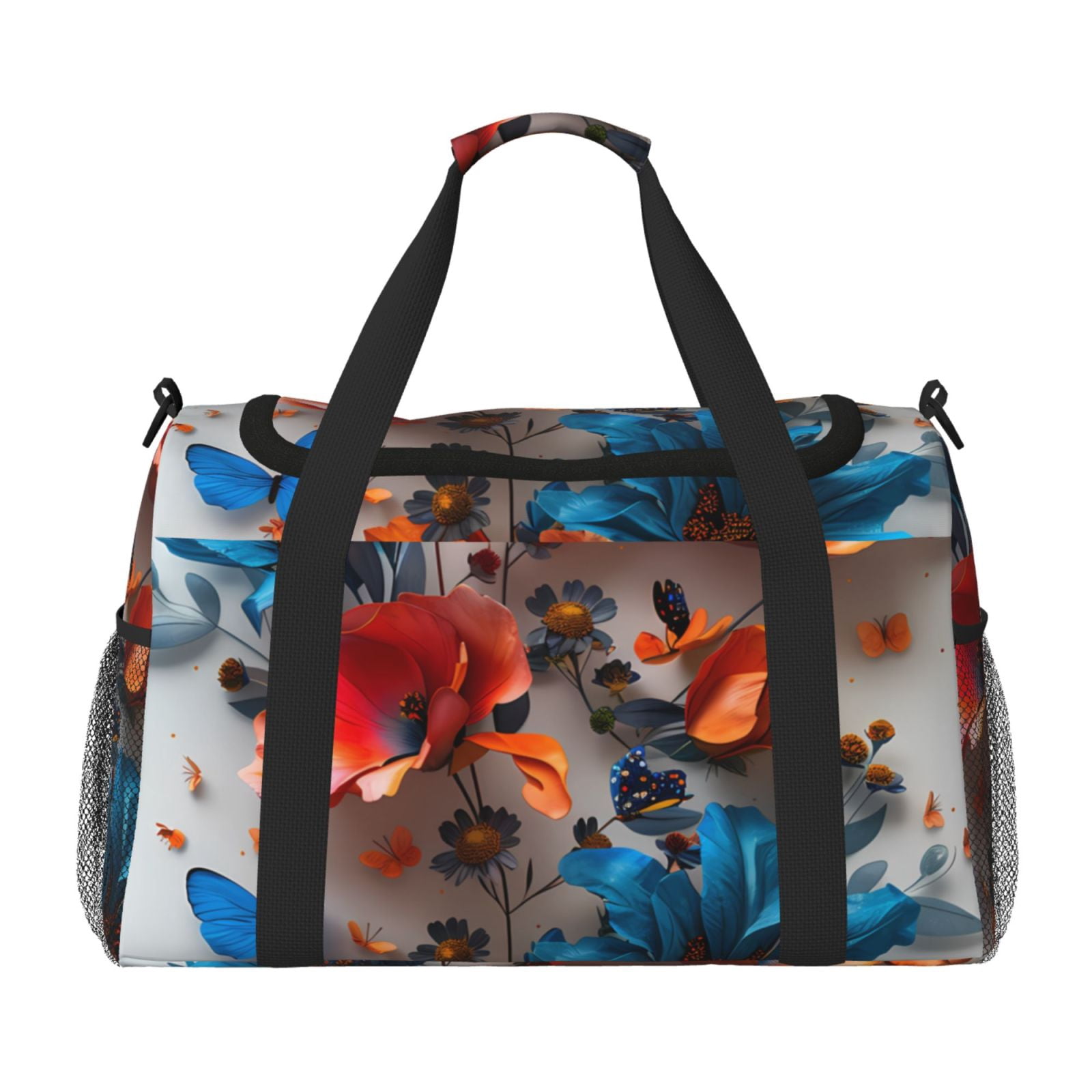 Fuzoiu 3D Butterfly Print Travel Duffle Bag,Carry On Tote Bags,Duffel Bag,Sport Gym Bag, Hospital Bag for Labor and Delivery, Overnight Bag,Luggage Bag
