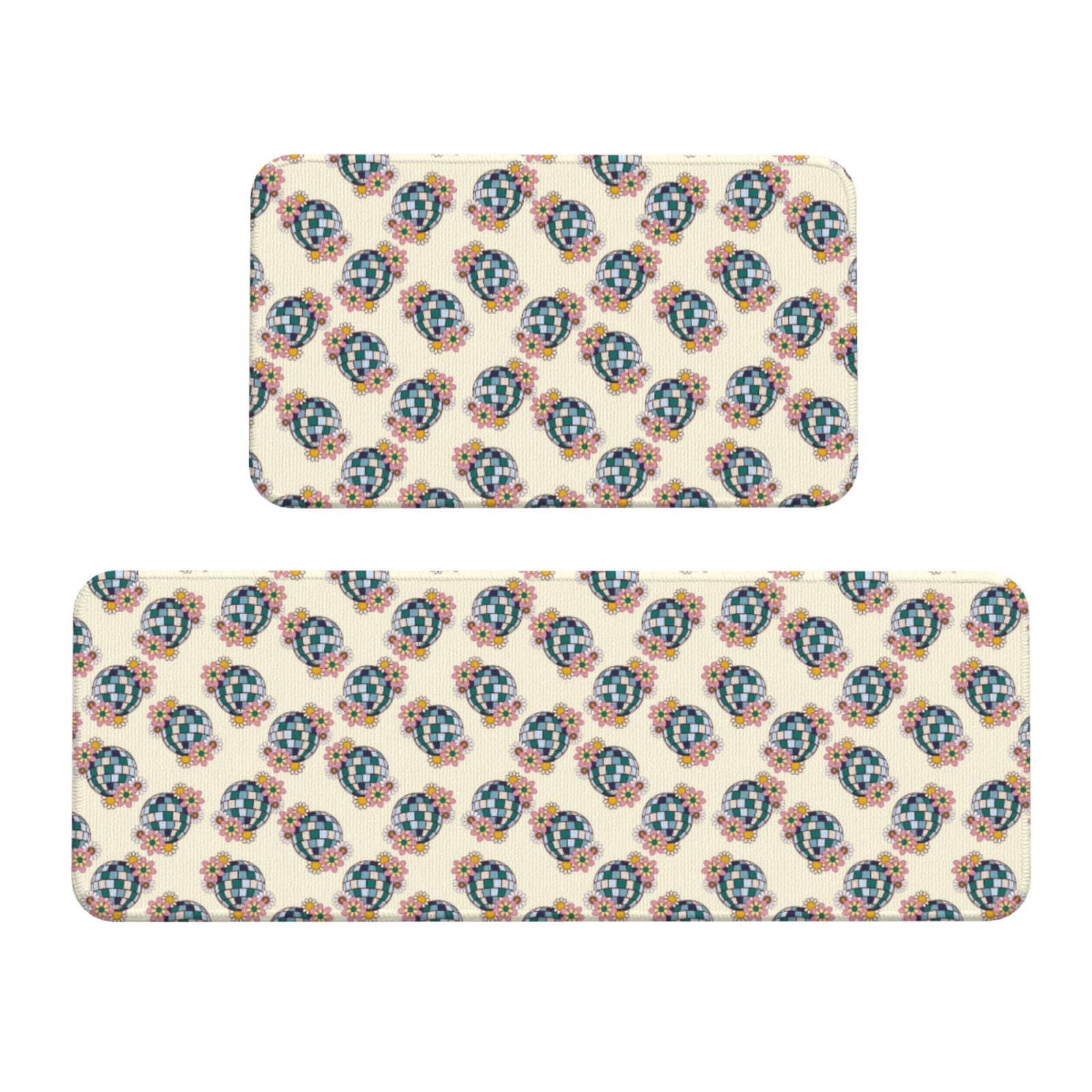 Fuzoiu 70s Disco Ball Print Kitchen Floor Mat 2 Sets,Kitchen Rugs and ...