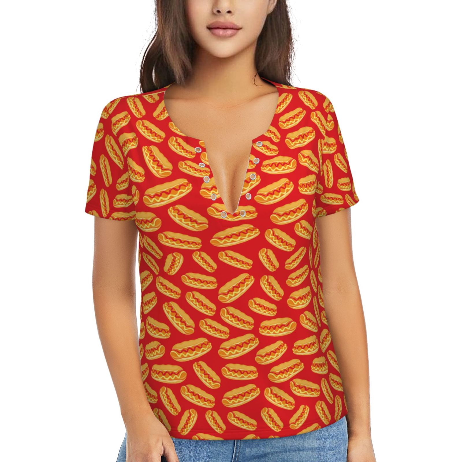 DSXSJQO Women's Dalmatian Print Half Sleeve T-Shirt - Crew Neck, Casual Cotton Tee, Multiple Sizes