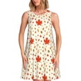 thumbnail image 1 of Fuzoiu A Simple Autumn Print Women's Sleeveless Dress,Summer Dresses for Women,Casual Sundresses,Beach Sleeveless T-shirt Swing Dress with Pockets, 1 of 7