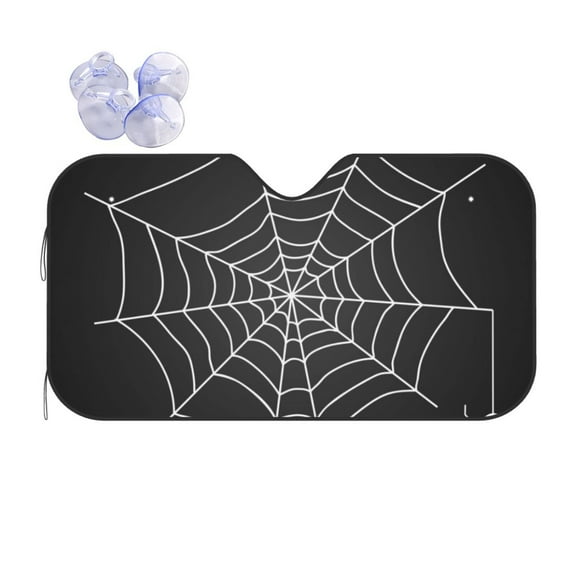 Fuzoiu A Web With A Spider Print Car Windshield Sun Shade,Block Uv Rays Sunshade,Foldable Front Window Sun Visor Protector for Car,SUV,Truck-Keep Vehicle Cool-A Web With A Spider