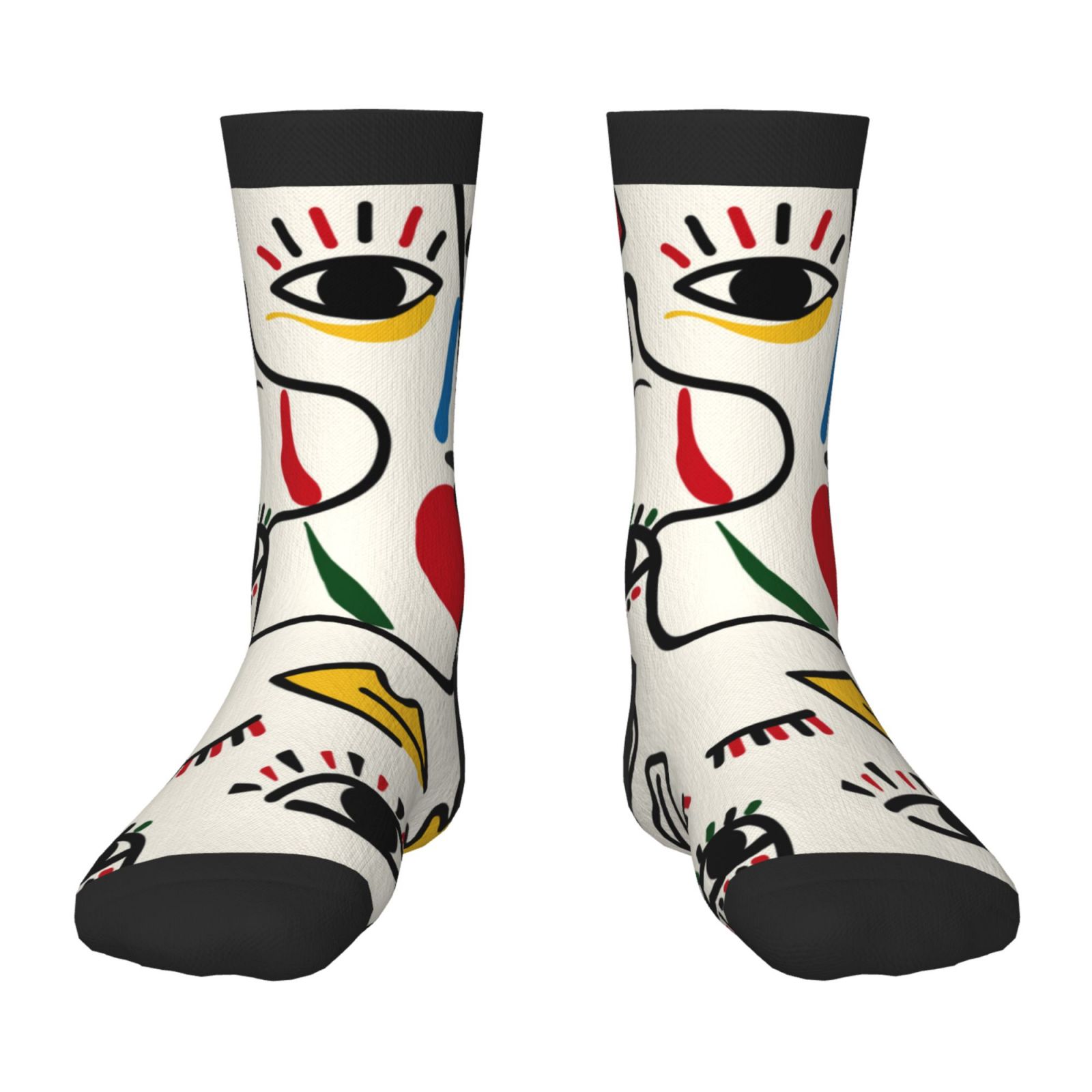 Fuzoiu Aabstract Eyes Print Kids Socks For Boys Girls,Grip Crew Socks ...