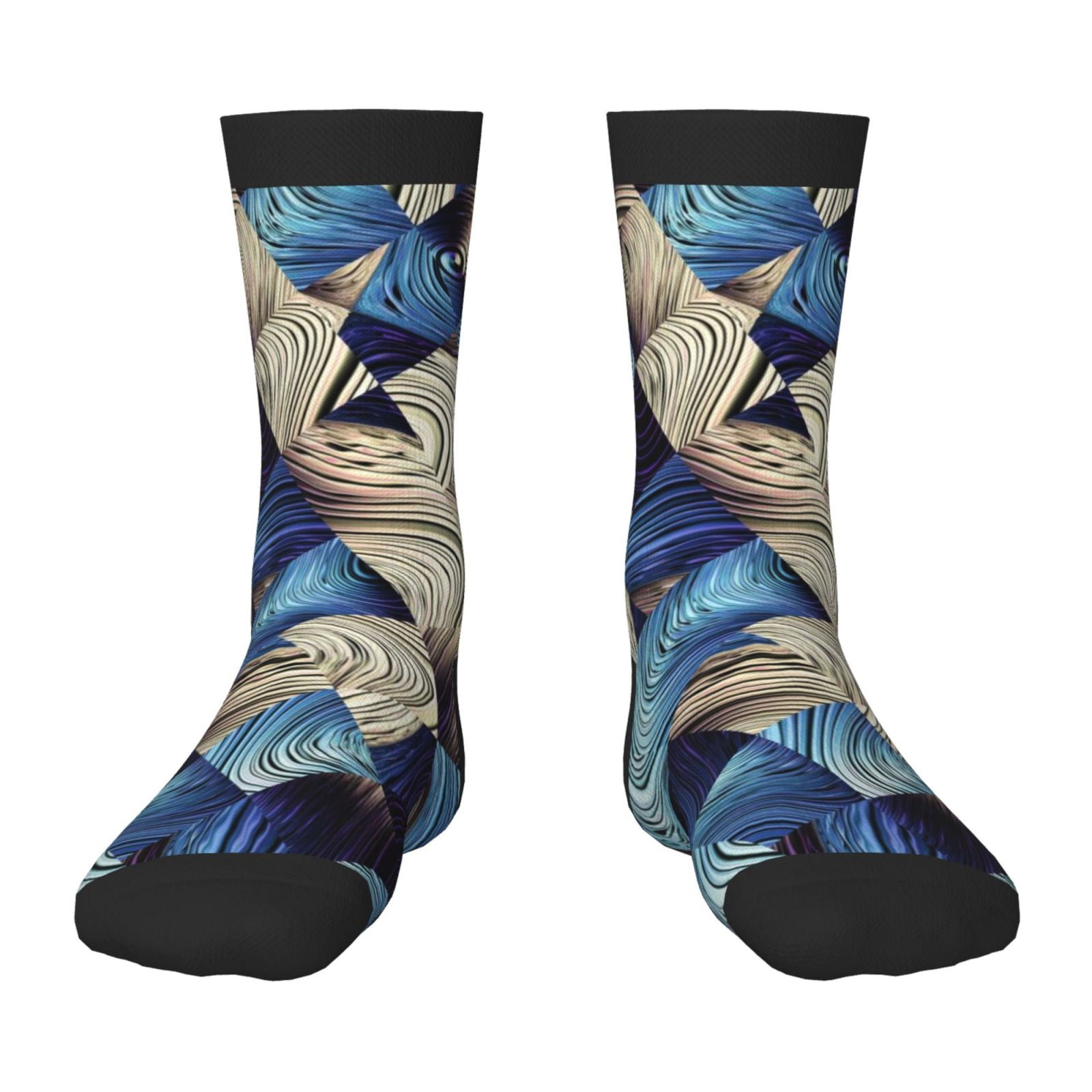 Fuzoiu Abstract Blue Squares Print Kids Socks For Boys Girls,Grip Crew ...