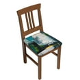 thumbnail image 1 of Fuzoiu Abstract Brushstrokes Green Blue Print Square Cushion Cover,Couch Cushion Covers, Stretch Seat Slipcover for Dining Chairs, Banquets, and Home Decor-Six Piece, 1 of 7