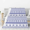 thumbnail image 1 of Fuzoiu Abstract Gondola Snowflake Print Flannel Throw Blanket,Light Weight Warm Decorative,Throw Blanket Cover for Sofa, Couch, Bedroom,Travel-60"x50", 1 of 6