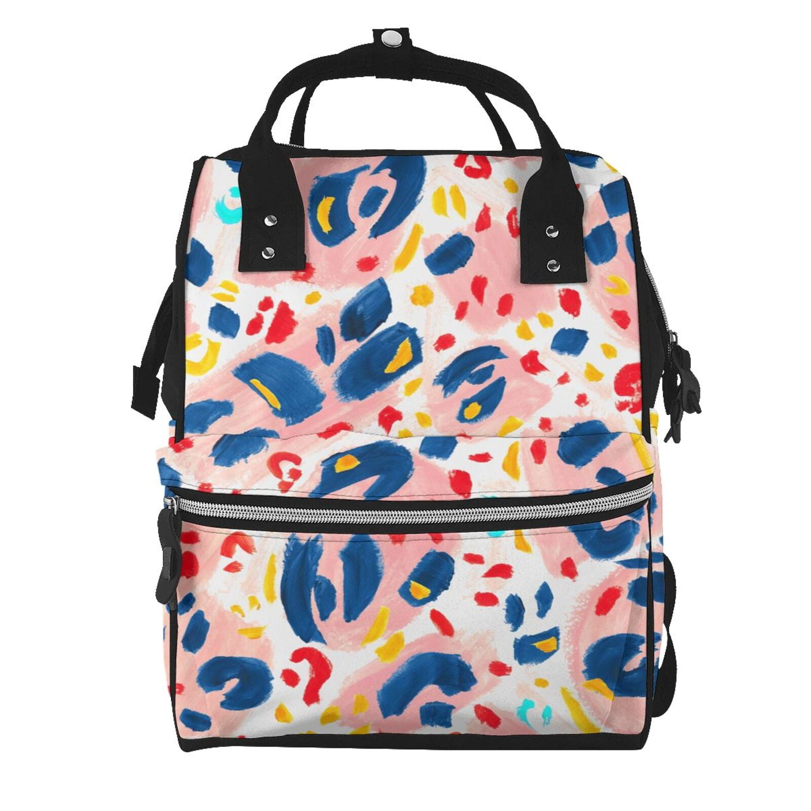 Fuzoiu Abstract Leopard Print Print Diaper Bag Backpack,Baby Essentials Travel Tote,Multi function Waterproof Diaper Bag, Travel Essentials Baby Bag - Unisex