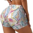 thumbnail image 1 of Fuzoiu Abstract Marble Texture Print Women's Workout Shorts,Workout Biker Shorts Women,Exercise Fitness Shorts,Scrunch Short, Athletic Shorts for Gym Yoga Running Sport Active-Large, 1 of 8