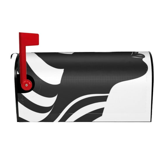 Fuzoiu Abstract Monochrome Profile Print Decorative Waterproof Mailbox Cover,Welcome Magnetic Mailbox Cover, Post Letter Box Wrap Cover for Outdoor Decor -25.5x21 in