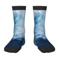 thumbnail image 1 of Fuzoiu Abstract Ocean Waves Print Kids Socks For Boys Girls,Grip Crew Socks with Non Slip,Lightweight Stretch Crew Socks,Toddlers Crew Boot Socks, 1 of 5