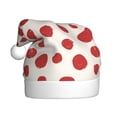 thumbnail image 1 of Fuzoiu Abstract Red Polka Dot Print Santa Hat Christmas Hat for Adults,Santa Hats with Pompom, Unisex Xmas Holiday Hat for Christmas New Year Festive Party Supplies, 1 of 6