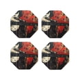 thumbnail image 1 of Fuzoiu Abstract Skull Guitar Art Print Leather Coasters Set,Drink Coasters Set of 4,for Tabletop Protection, Durable PVC Coasters,Home Décor and Housewarming Gift-Octagon, 1 of 6
