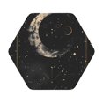 thumbnail image 1 of Fuzoiu Abstract Starry Sky Moon Print Leather Coasters Set,Drink Coasters Set of 6,for Tabletop Protection, Durable PVC Coasters,Home Décor and Housewarming Gift,Hexagon, 1 of 7