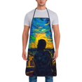 thumbnail image 1 of Fuzoiu Abstract Starry Sky Print Waterproof Apron, Kitchen Apron for Women Men Chef, Apron for Christmas Dinner Party Cooking Baking Crafting House Cleaning Kitchen, 1 of 7