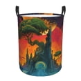 thumbnail image 1 of Fuzoiu Abstract Tree Castle Print Circular Hamper,Laundry Basket with Handle,Collapsible Laundry,Dirty Clothes Storage Basket,for Bedroom Bathroom Dorm Living Room-Small, 1 of 6