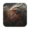 thumbnail image 1 of Fuzoiu Abstract White Dragon Print Leather Coasters Set,Drink Coasters Set of 6,for Tabletop Protection, Durable PVC Coasters,Home Décor and Housewarming Gift,Square, 1 of 7