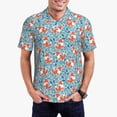 thumbnail image 1 of Fuzoiu Abstract leaves fox Print Men's Polo Shirts Short Sleeve,Golf Shirts for Men,Mens Golf Shirt Moisture Wicking Quick-Dry-Large, 1 of 6
