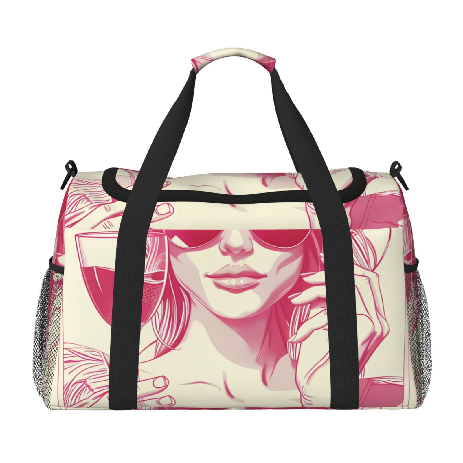 Fuzoiu Ace Of Diamonds Lady Print Travel Duffle Bag,Carry On Tote Bags,Duffel Bag,Sport Gym Bag, Hospital Bag for Labor and Delivery, Overnight Bag,Luggage Bag
