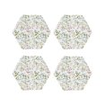 thumbnail image 1 of Fuzoiu Aerial Flora Print Leather Coasters Set,Drink Coasters Set of 4,for Tabletop Protection, Durable PVC Coasters,Home Décor and Housewarming Gift-Hexagon, 1 of 6