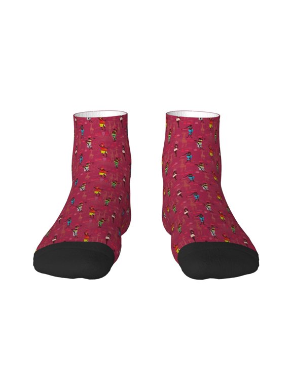 African Women Bearing Clay Pots Print Adult Socks, Crew Moisture-wicking Socks, Unisex Cushion Crew Socks,Casual Sports Ankle Socks