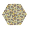 thumbnail image 1 of Fuzoiu African bush elephant Print Leather Coasters Set,Drink Coasters Set of 6,for Tabletop Protection, Durable PVC Coasters,Home Décor and Housewarming Gift,Hexagon, 1 of 7