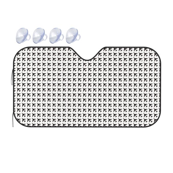 Fuzoiu Airplane Print Car Windshield Sunshade,Foldable Reflective Sun Visor,Windshield Sun Shade,UV Rays Sun Visor Shade,Auto Front Sun Shield Shade-Small