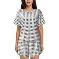 thumbnail image 1 of Fuzoiu Airplane Print Women's Short-Sleeved Pajama Set,Lounge Sleepwear Set,Womens Pajama Sets 2 Piece,Button-Up Top and Shorts with Pockets-X-Large, 1 of 7