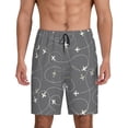 thumbnail image 1 of Fuzoiu Airplane Routes Around The World Print Pajama Shorts for Men, Men's Pajama Bottoms,Mens Lounge Sleepwear,Pajama Pants with Pocket-XX-Large, 1 of 6