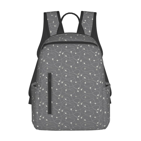 Fuzoiu Airplane Routes Around The World Print Lightweight Daypack,Weekender Bag for Men and Women, Travel Backpack with Padded Straps for School, Travel & Work