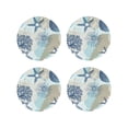 thumbnail image 1 of Fuzoiu Algae Corals and Seashells Print Leather Coasters Set,Drink Coasters Set of 4,for Tabletop Protection, Durable PVC Coasters,Home Décor and Housewarming Gift-Round Shape, 1 of 6