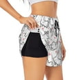 thumbnail image 1 of Fuzoiu Alpacas and Hearts Print Women's Athletic Shorts, Double-Layer Running Shorts with Pocket,Women's Workout Shorts for Yoga, Gym, and Workouts-Medium, 1 of 7
