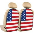 thumbnail image 1 of Fuzoiu America Flags3 Print 2 Pack Kick Mat Back Seat Protector With 3 Storage Pockets, Universal Car Seat Back Organizer For Kids Pets, Waterproof Backseat Protector For Most Car, 1 of 8